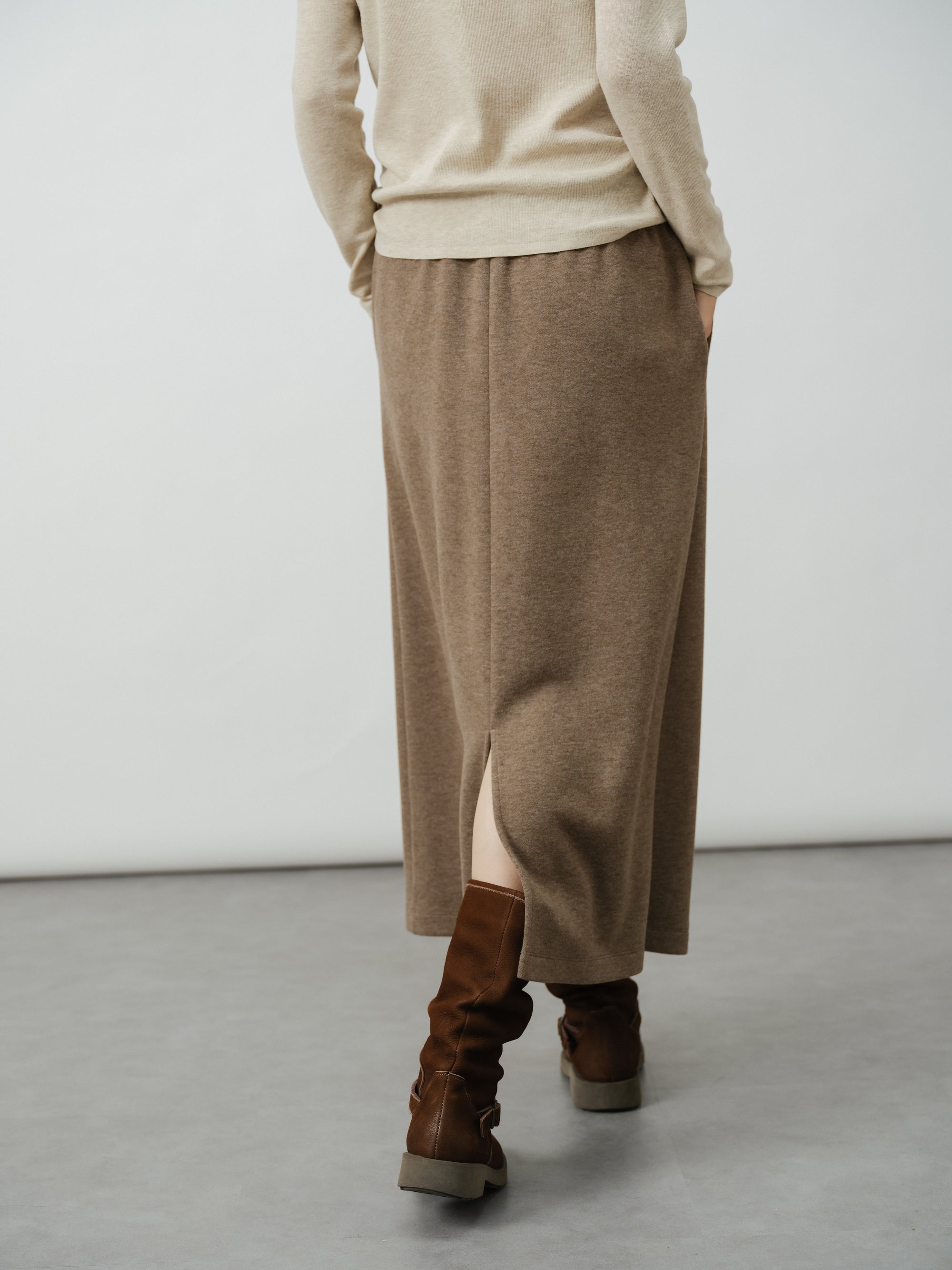 Relaxed Knit A-Line Skirt