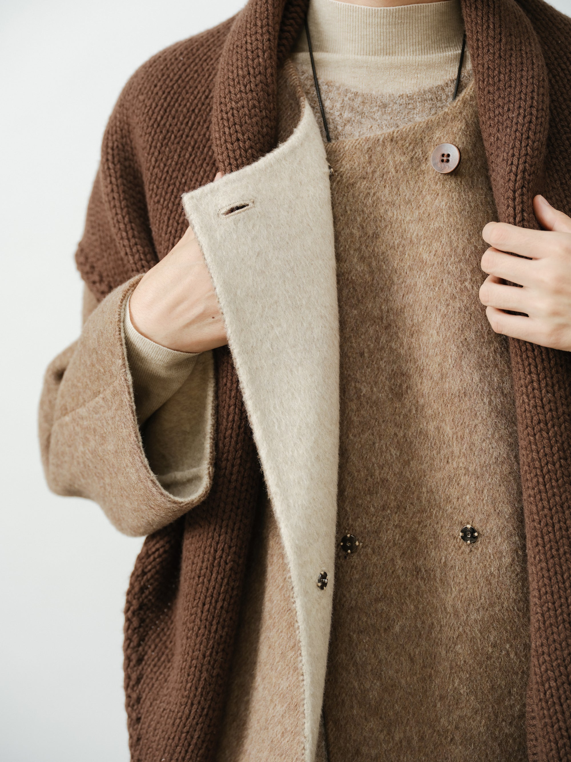 Scarf Collar Wool Coat