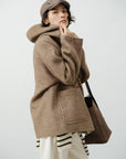 Relaxed Hooded Wool Coat