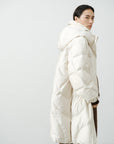Wave Quilted Long Down Coat