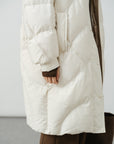 Wave Quilted Long Down Coat