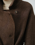 Cropped Belted Wool Peacoat
