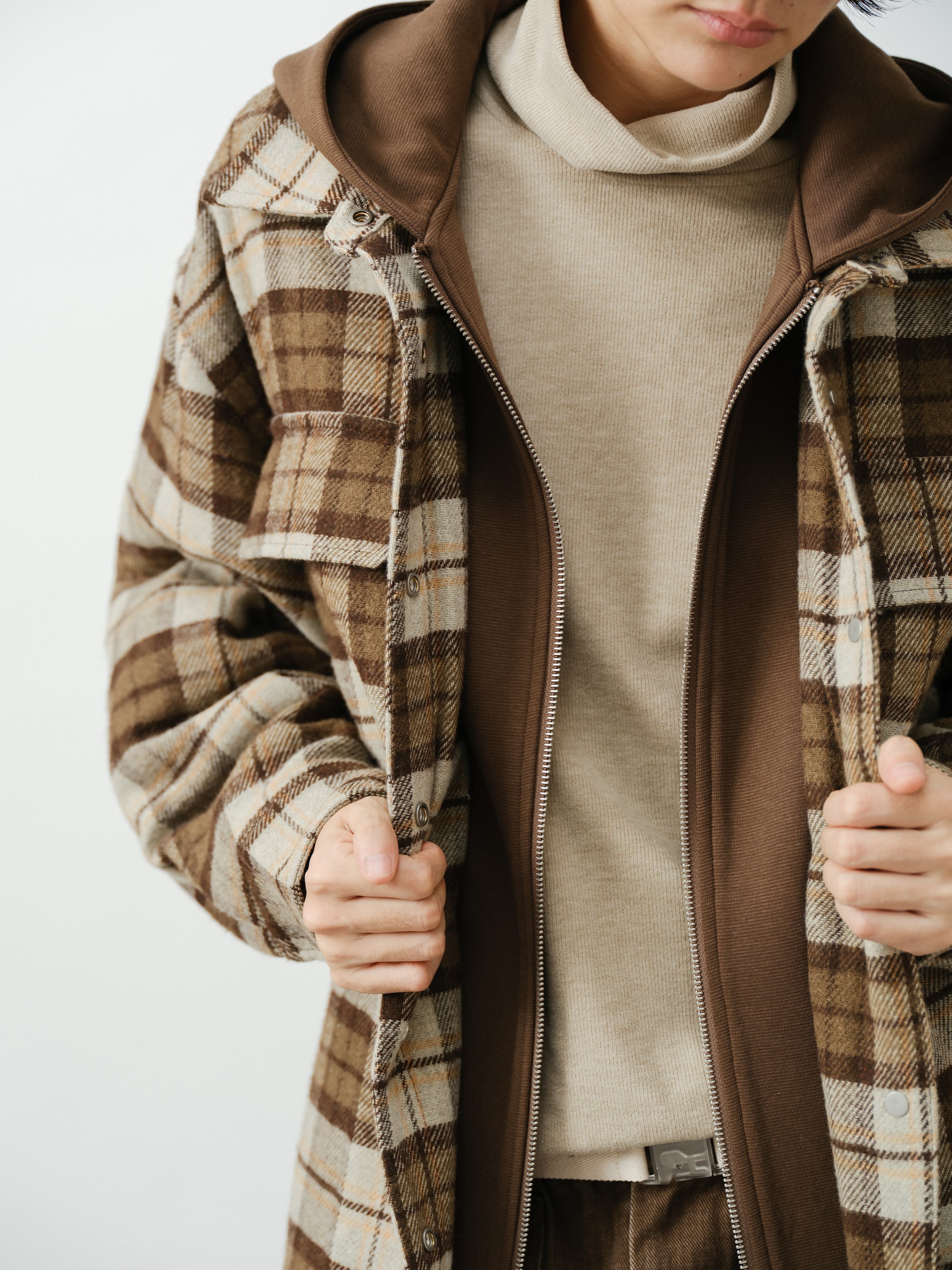 Plaid Hooded Shacket