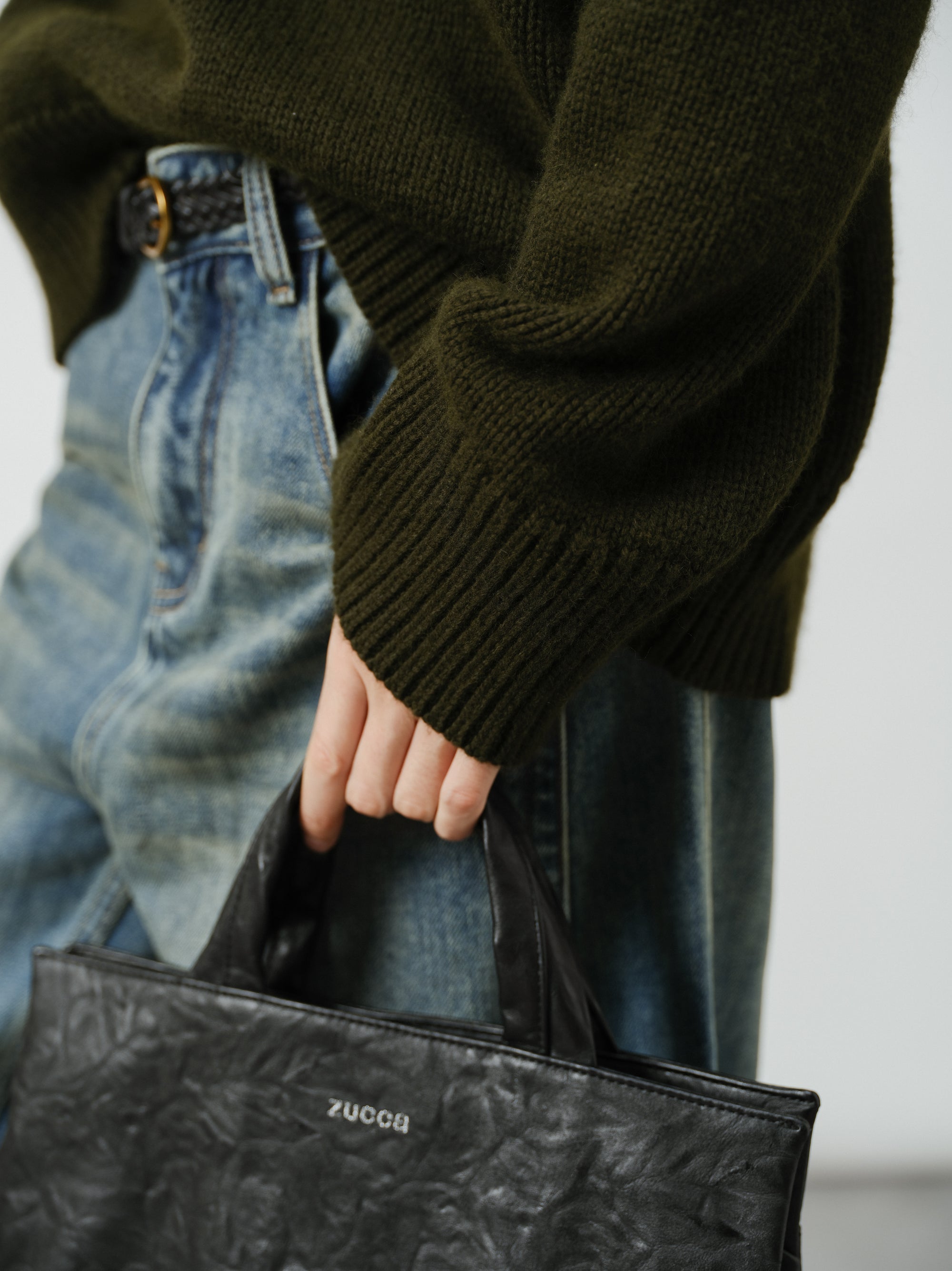 Relaxed Turtleneck Knit Sweater