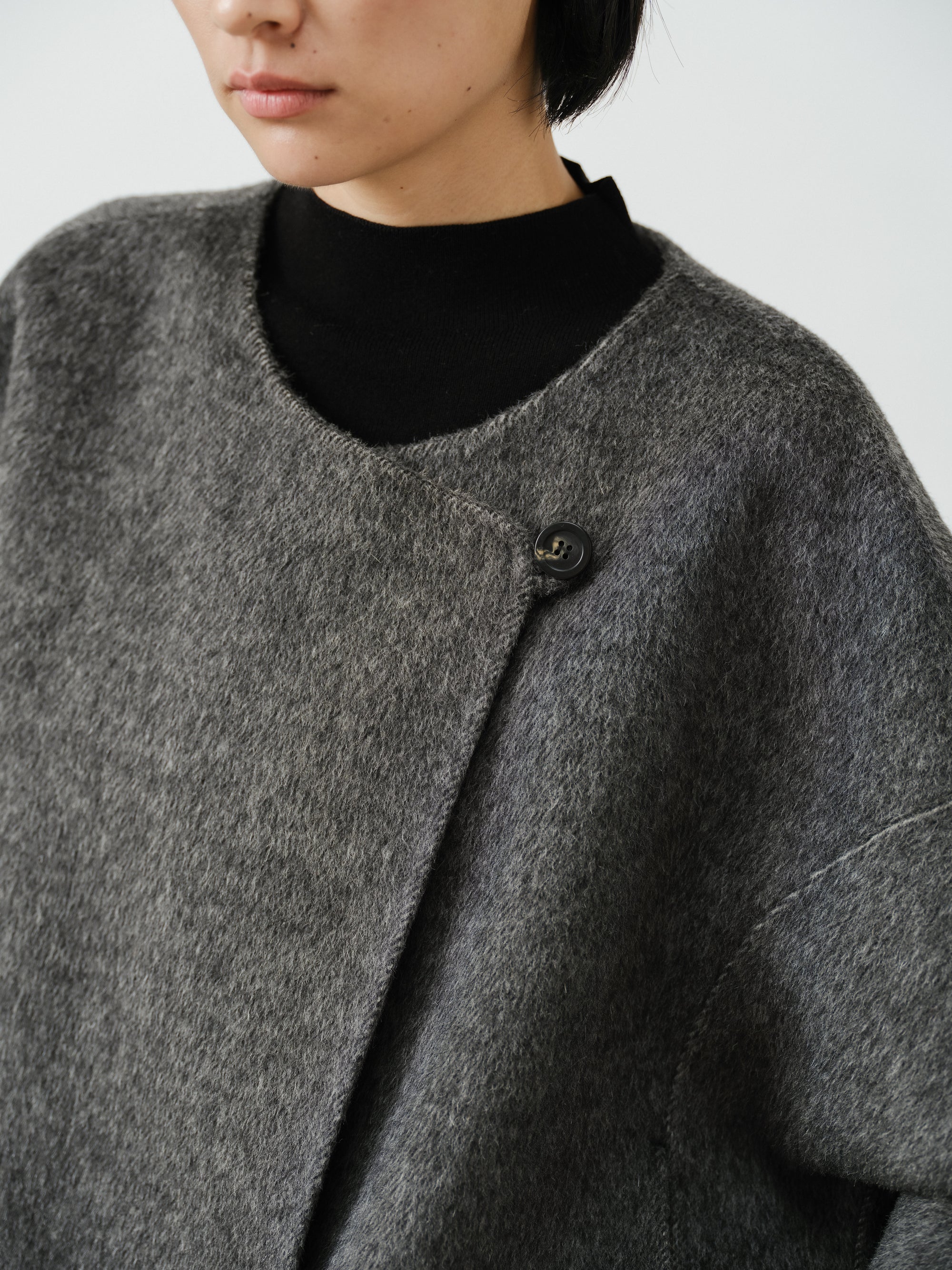 Asymmetric Wool Short Jacket