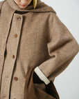 Hooded Scarf Wool Coat