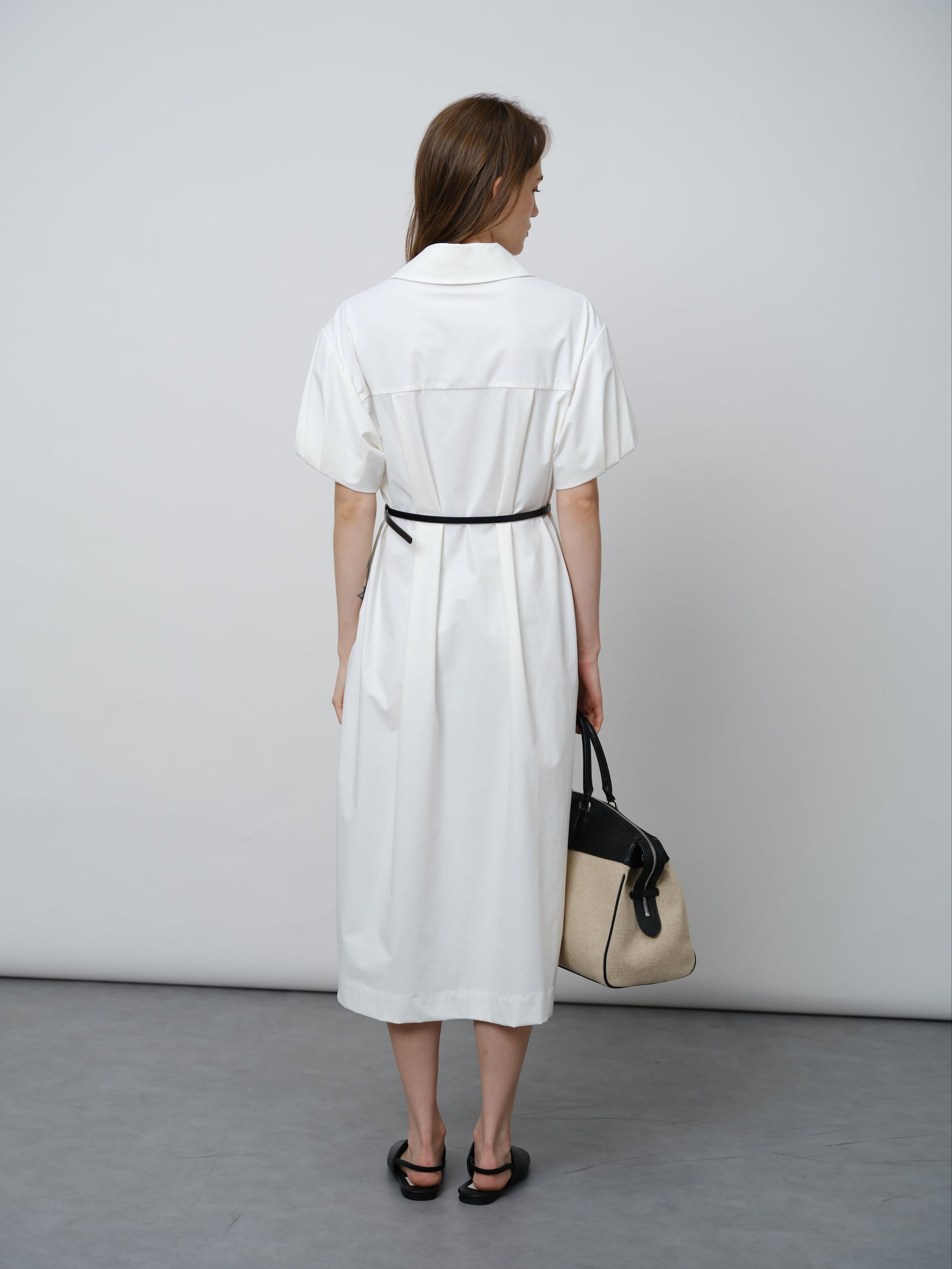 Short-Sleeve Collared Dress