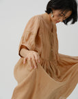 Tie-Front Linen Dress
