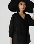 Boho Lace Linen Blouse