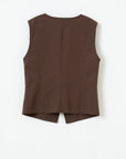 Asymmetry Linen Vest