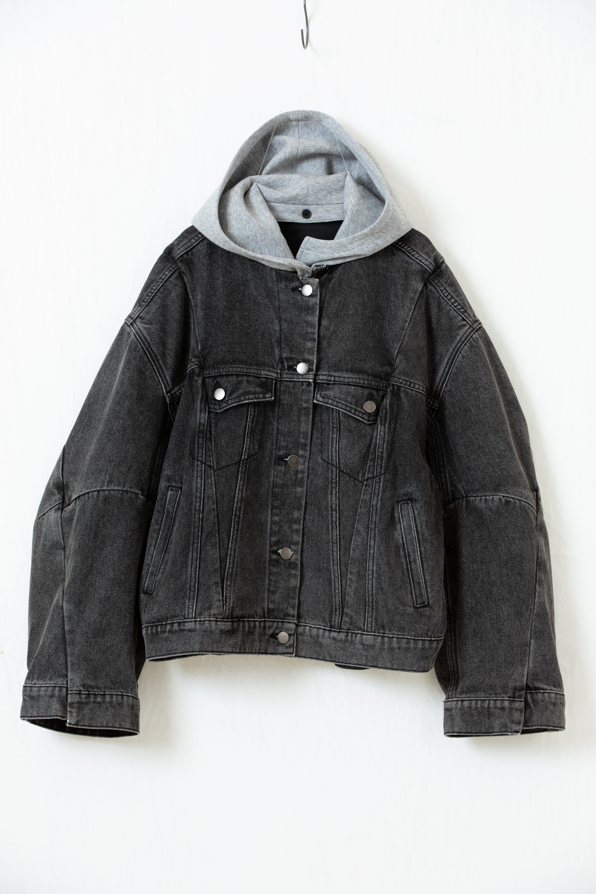 Sculpted Denim Hoodie