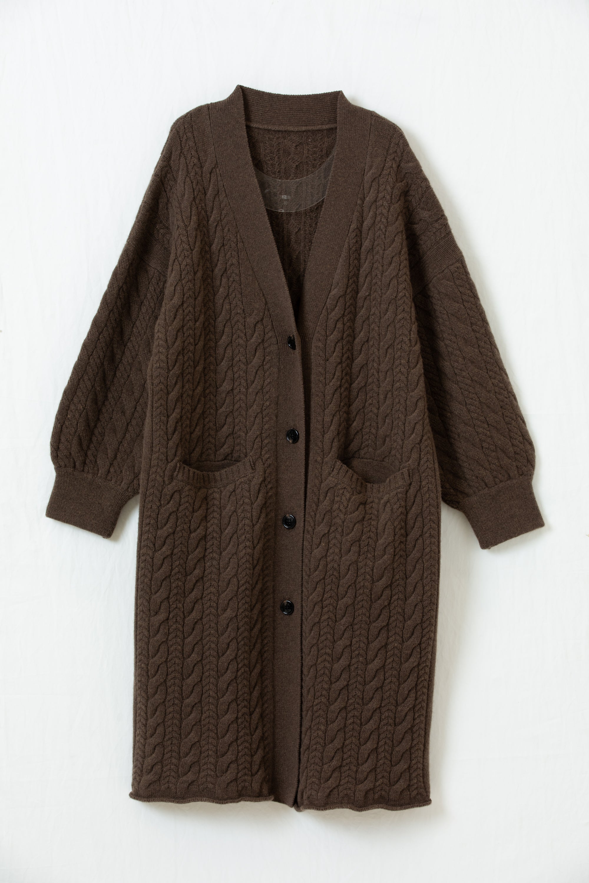 Classic Cable Knit Wool Cardigan