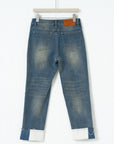 Slim Tapered Cuffed Denim Jeans