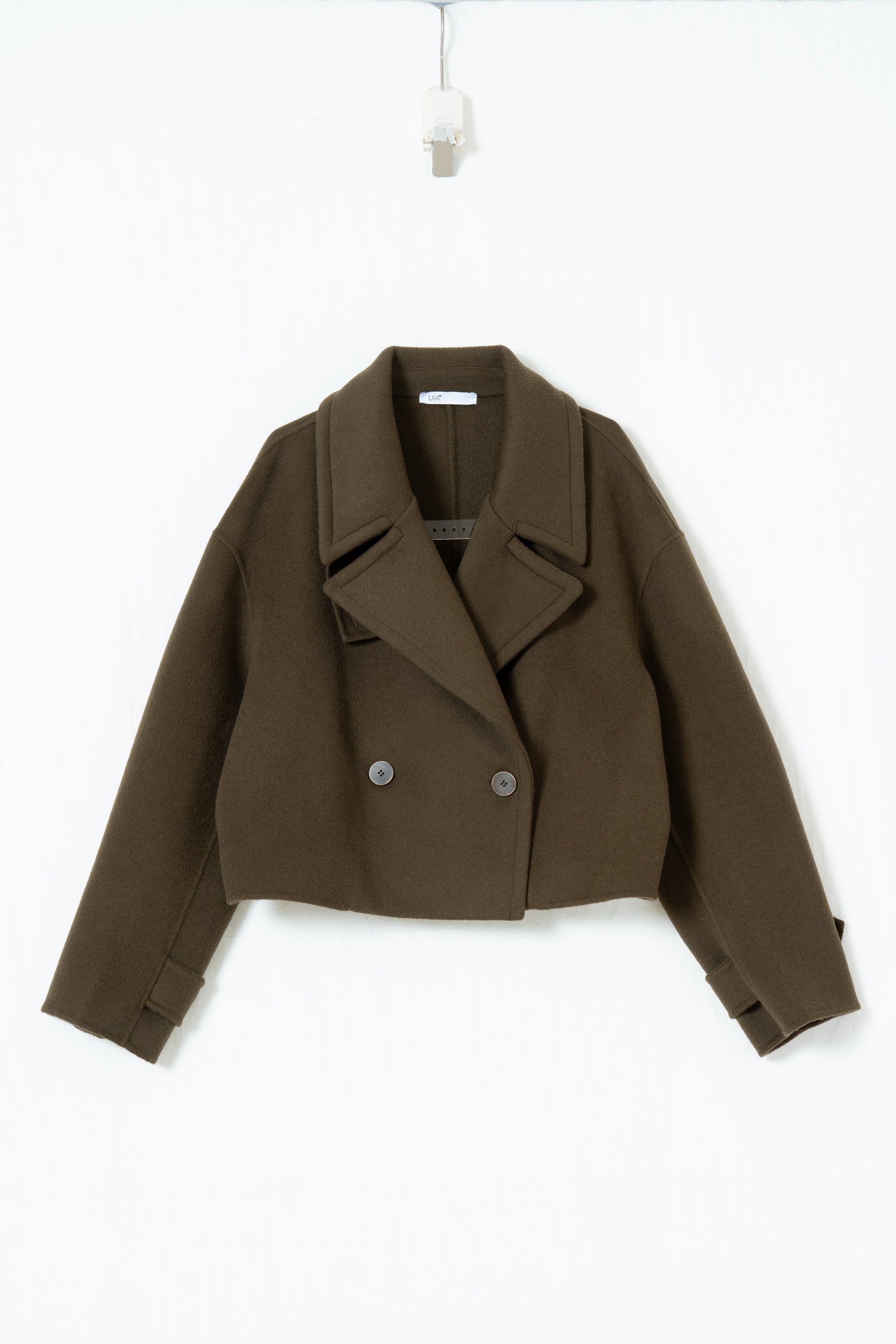 Cropped Wool Blend Peacoat