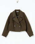 Cropped Wool Blend Peacoat