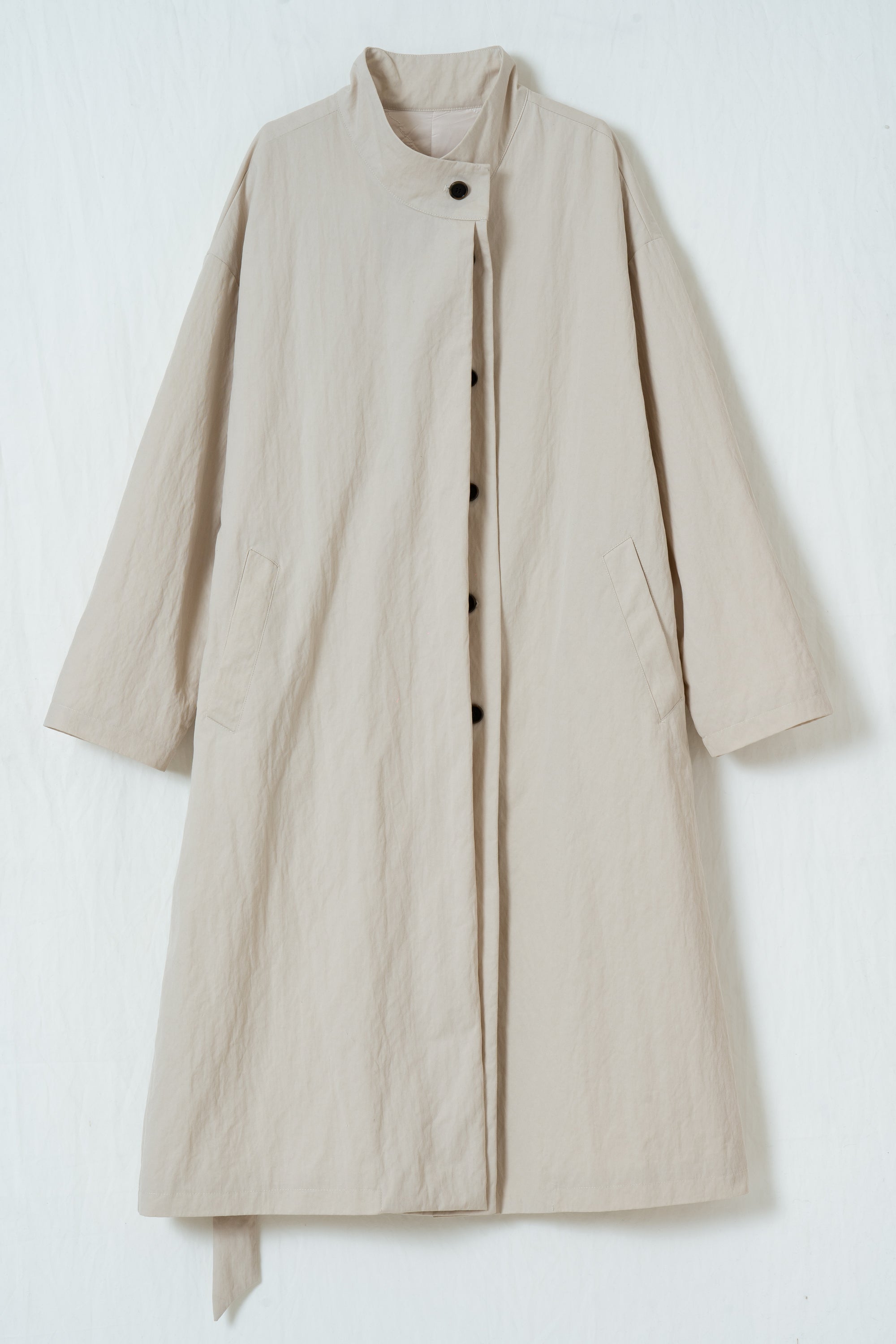 Relaxed Stand-Collar Coat