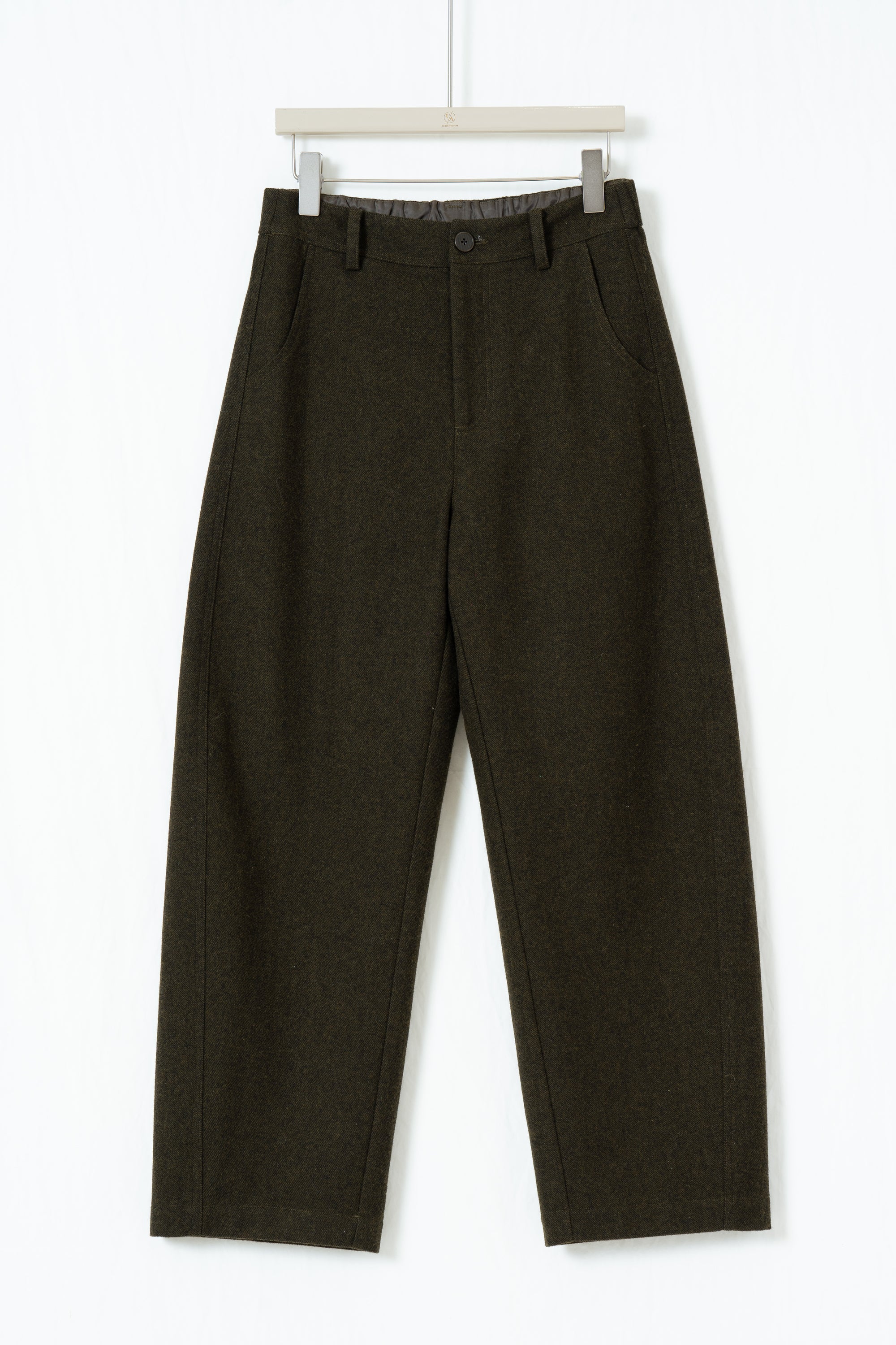 Wool-Blend Curve-Line Trousers