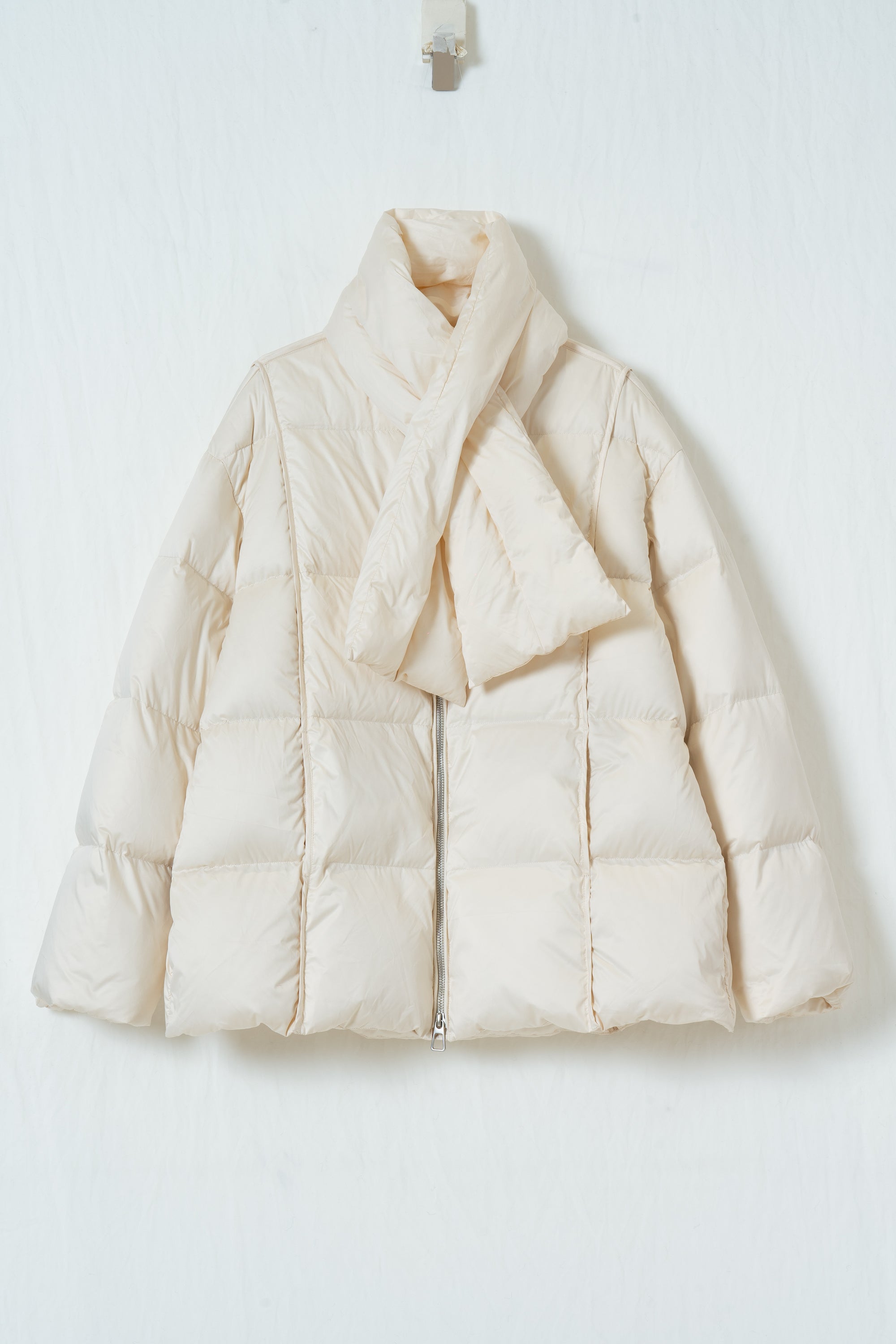 Scarf Collar Puffer Coat