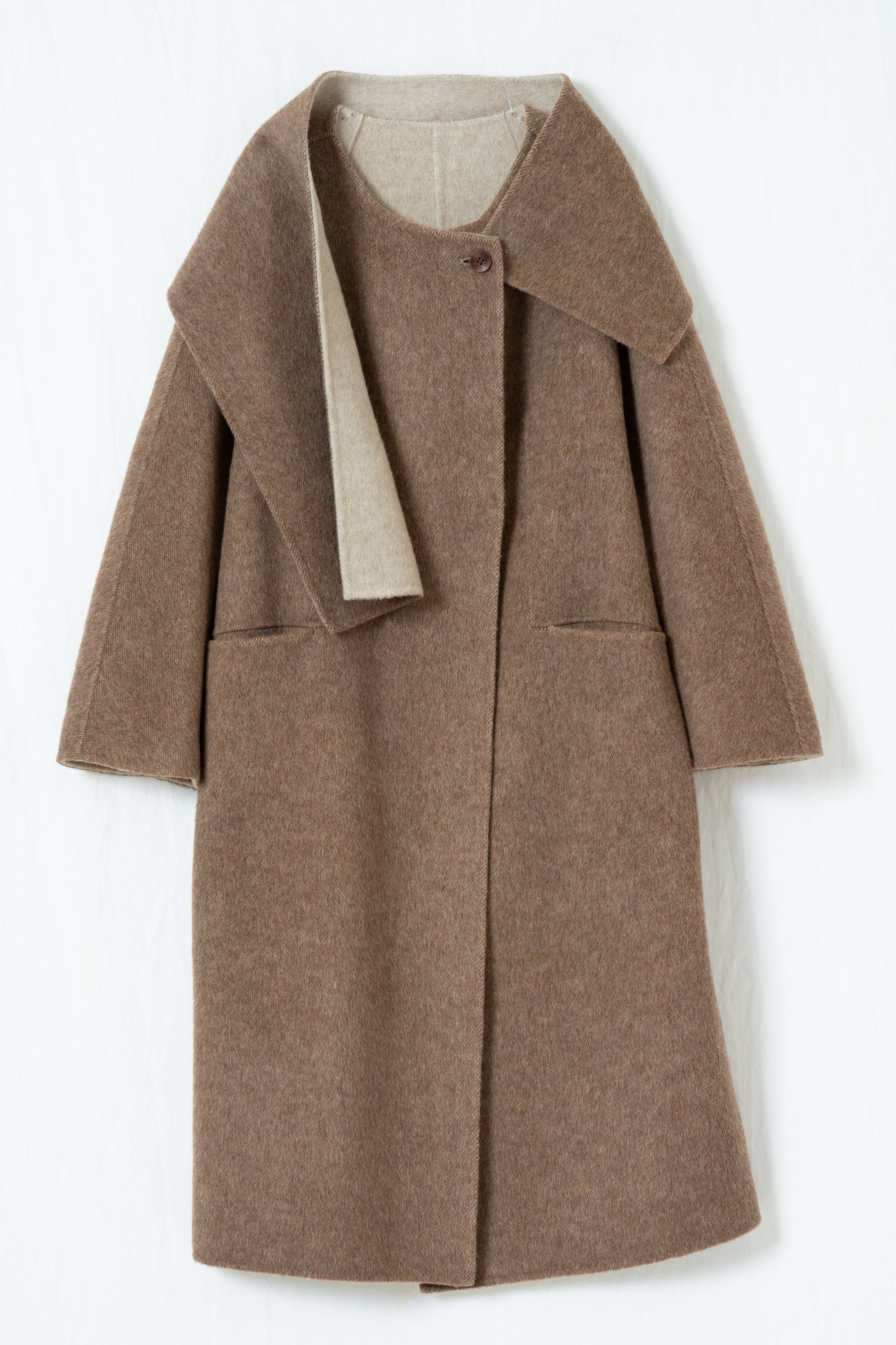 Scarf Collar Wool Coat