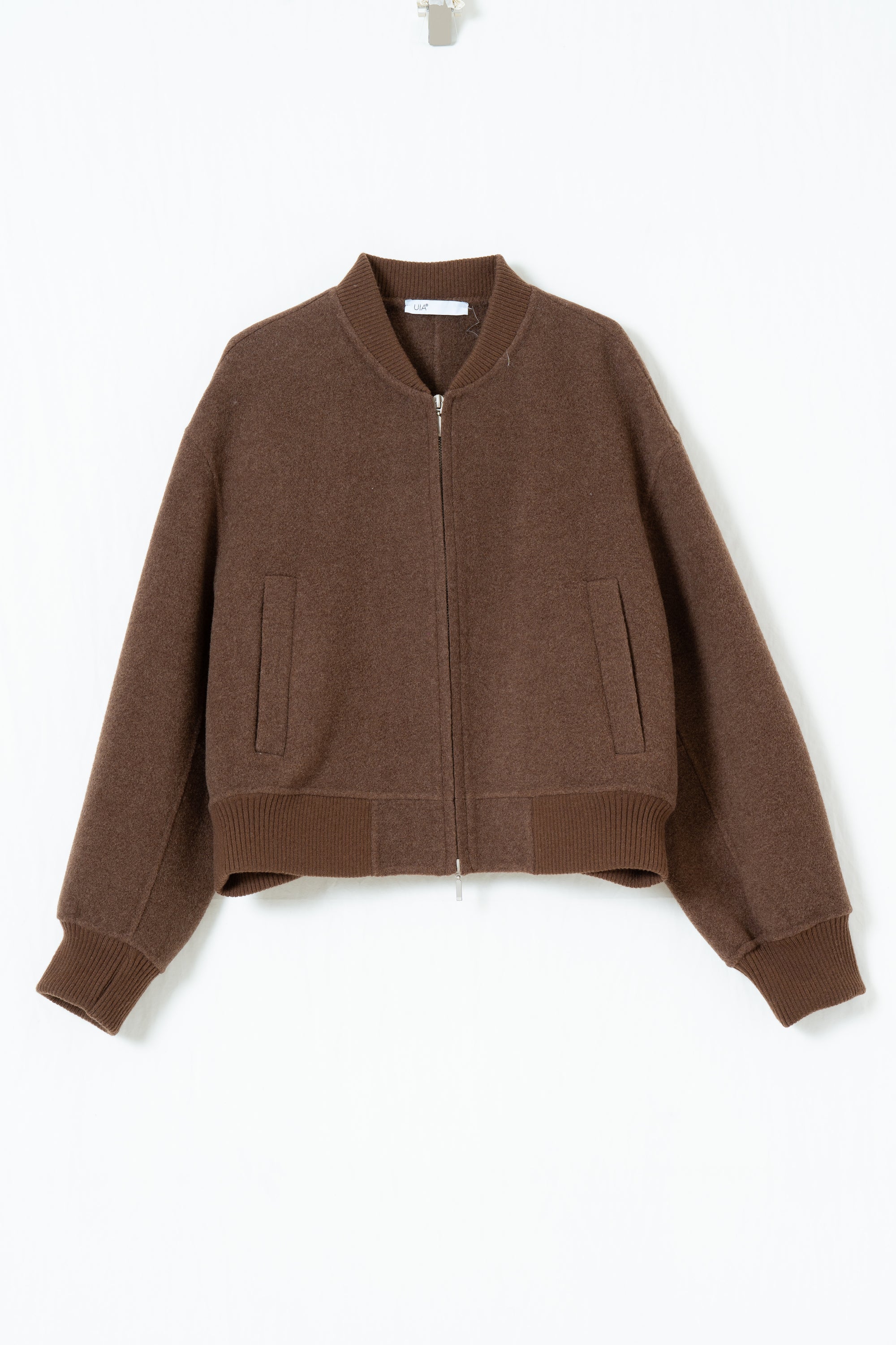 Cropped Wool Bomber Jacket