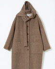 Hooded Scarf Wool Coat