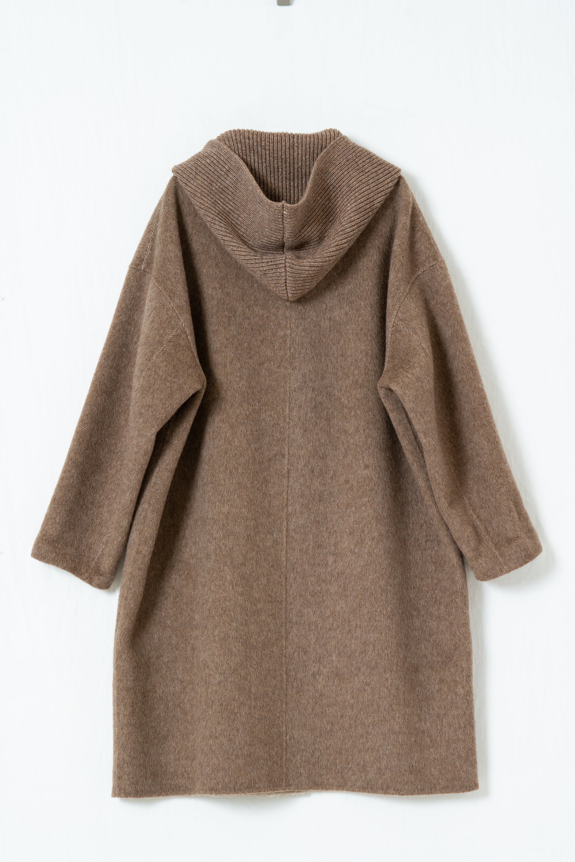 Hooded Scarf Wool Coat