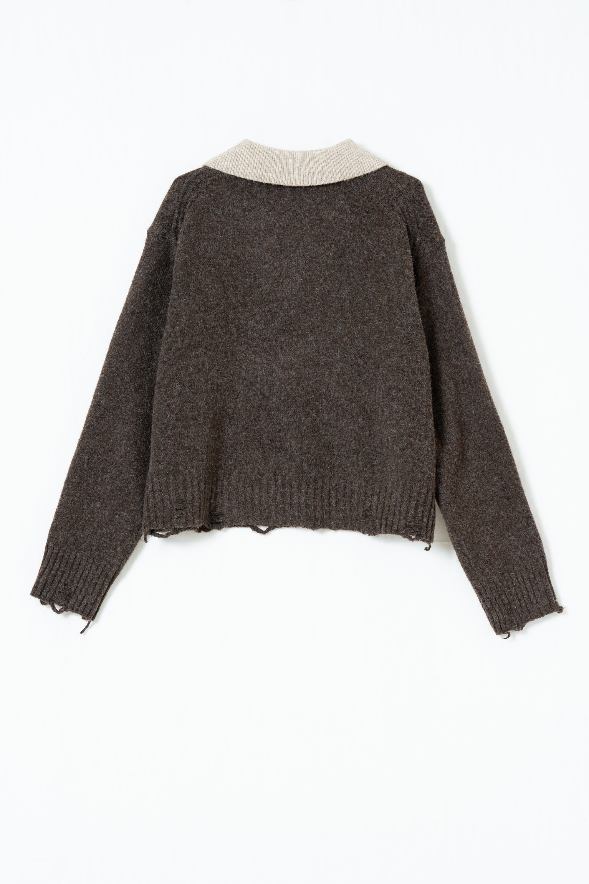 Contrast Collar Cropped Knit