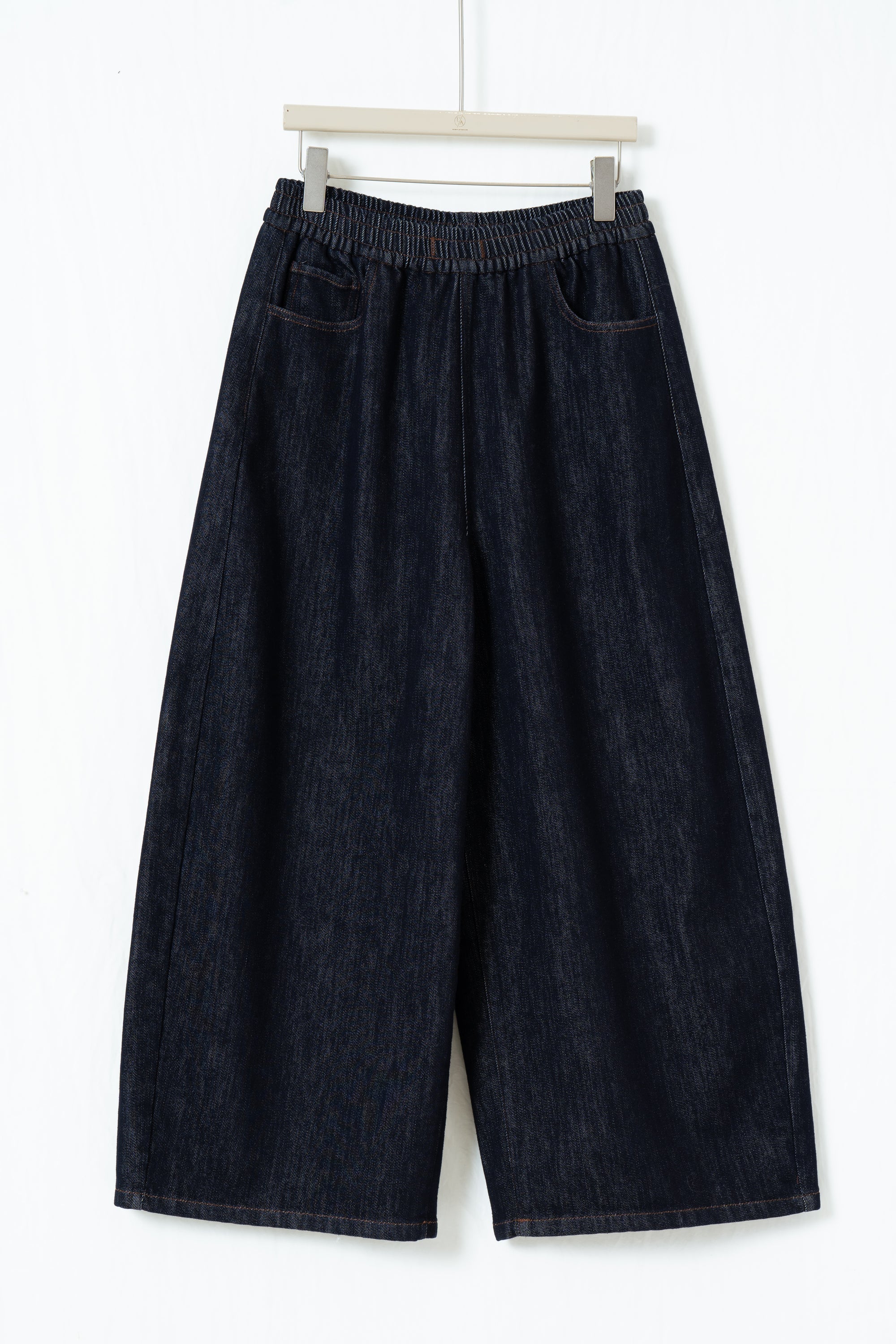 Full Elastic Waist Wide-Leg Jeans