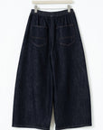 Full Elastic Waist Wide-Leg Jeans