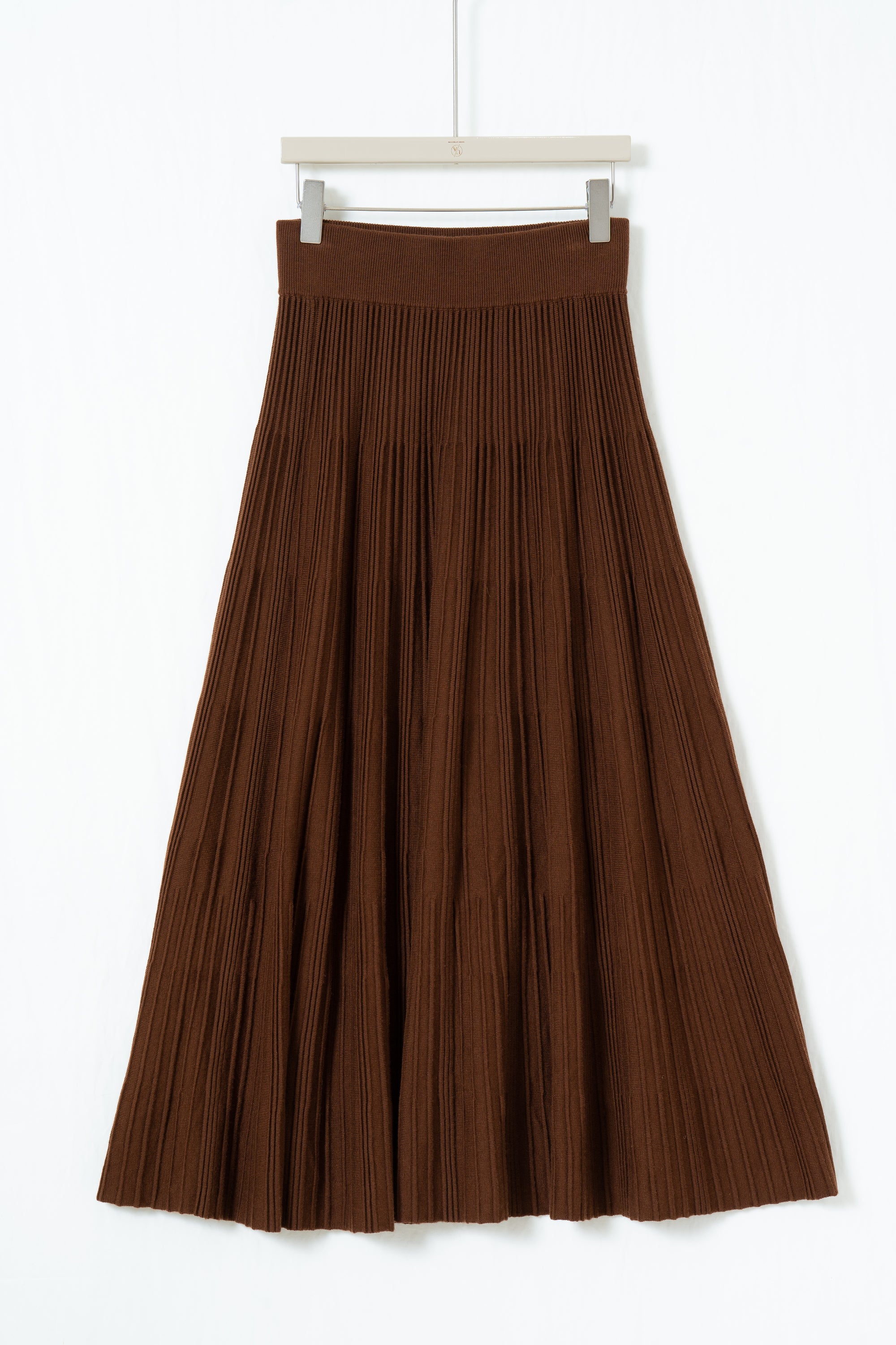 Knit A-Line Pleated Skirt