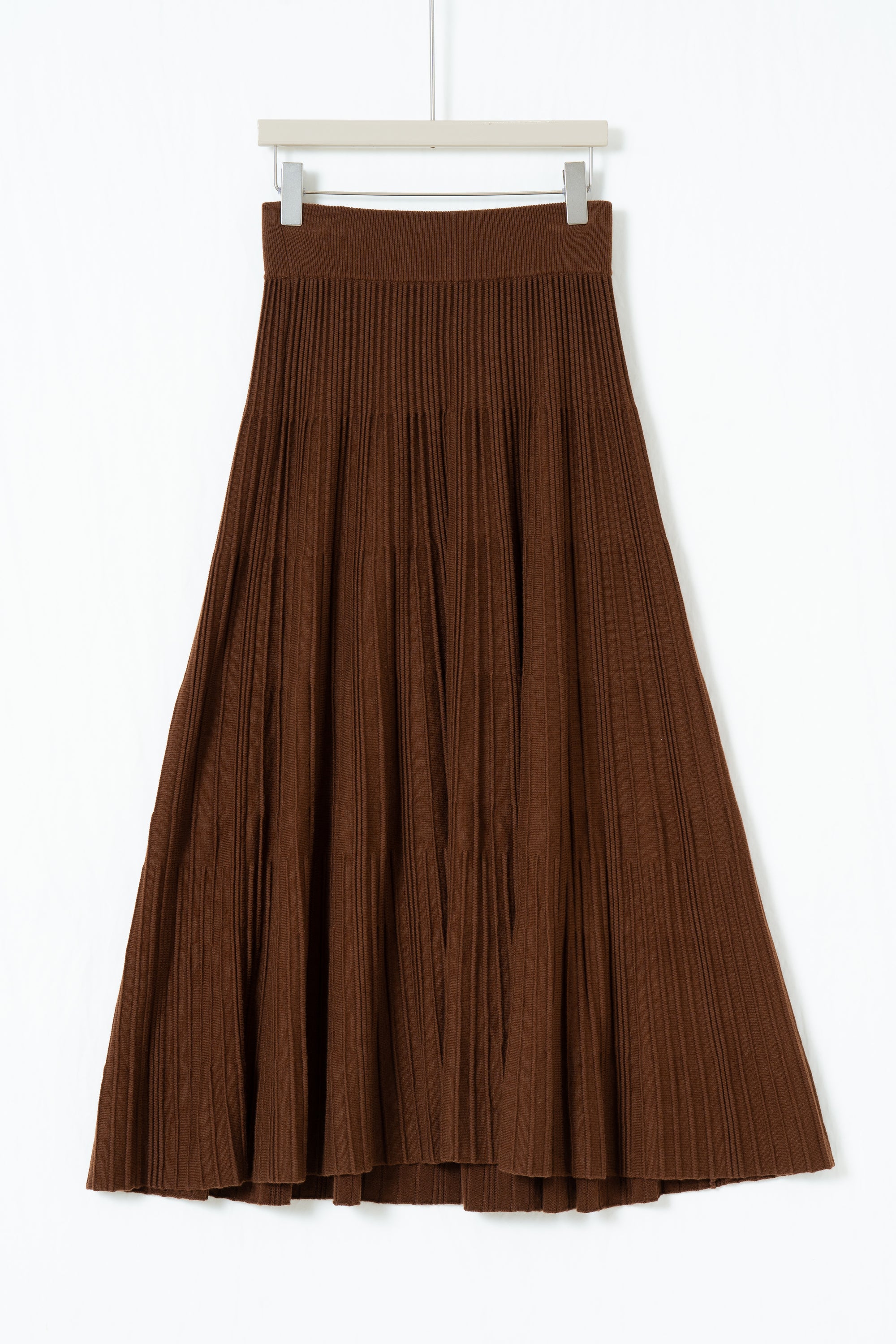 Knit A-Line Pleated Skirt