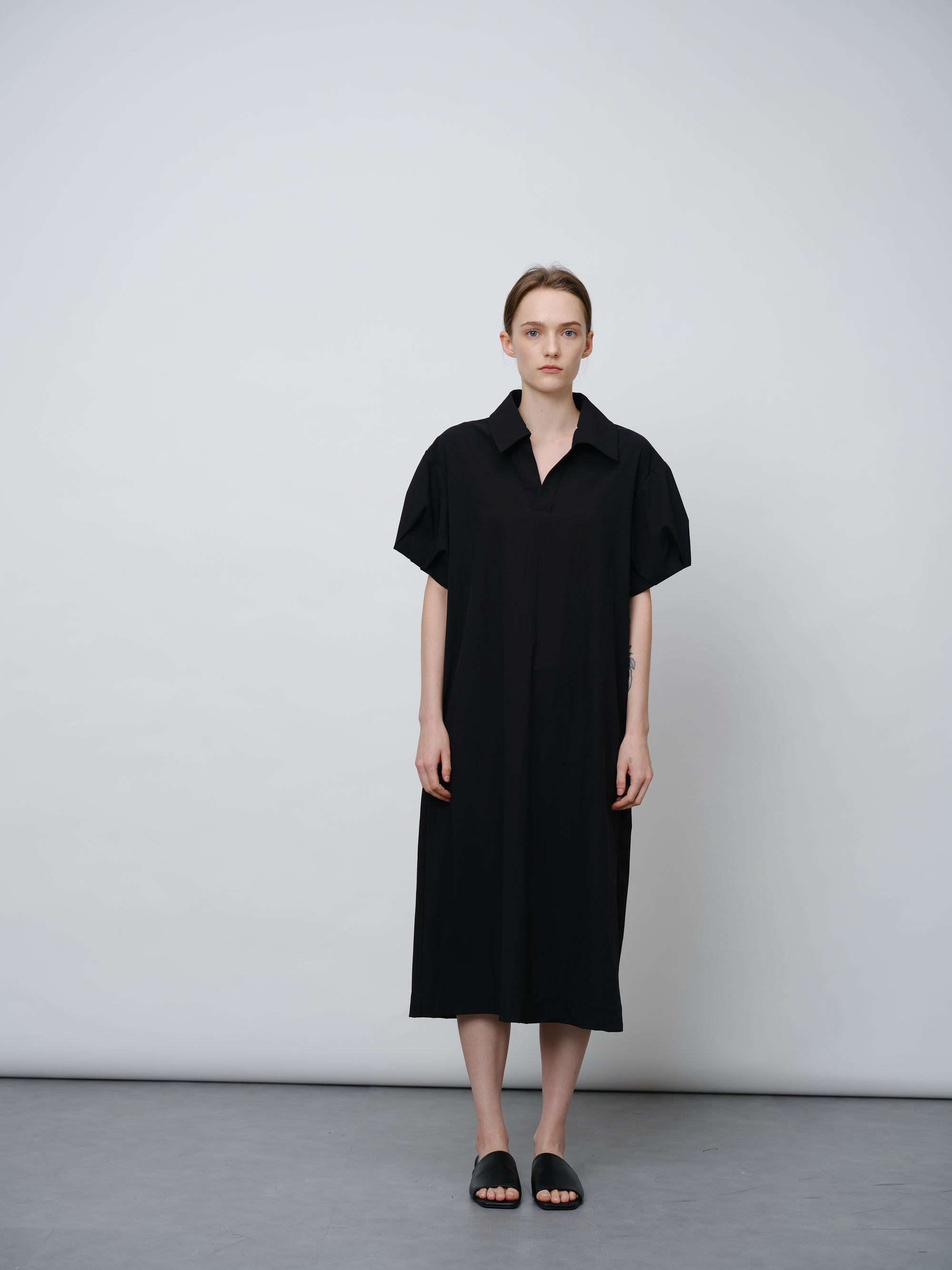 Short-Sleeve Collared Dress