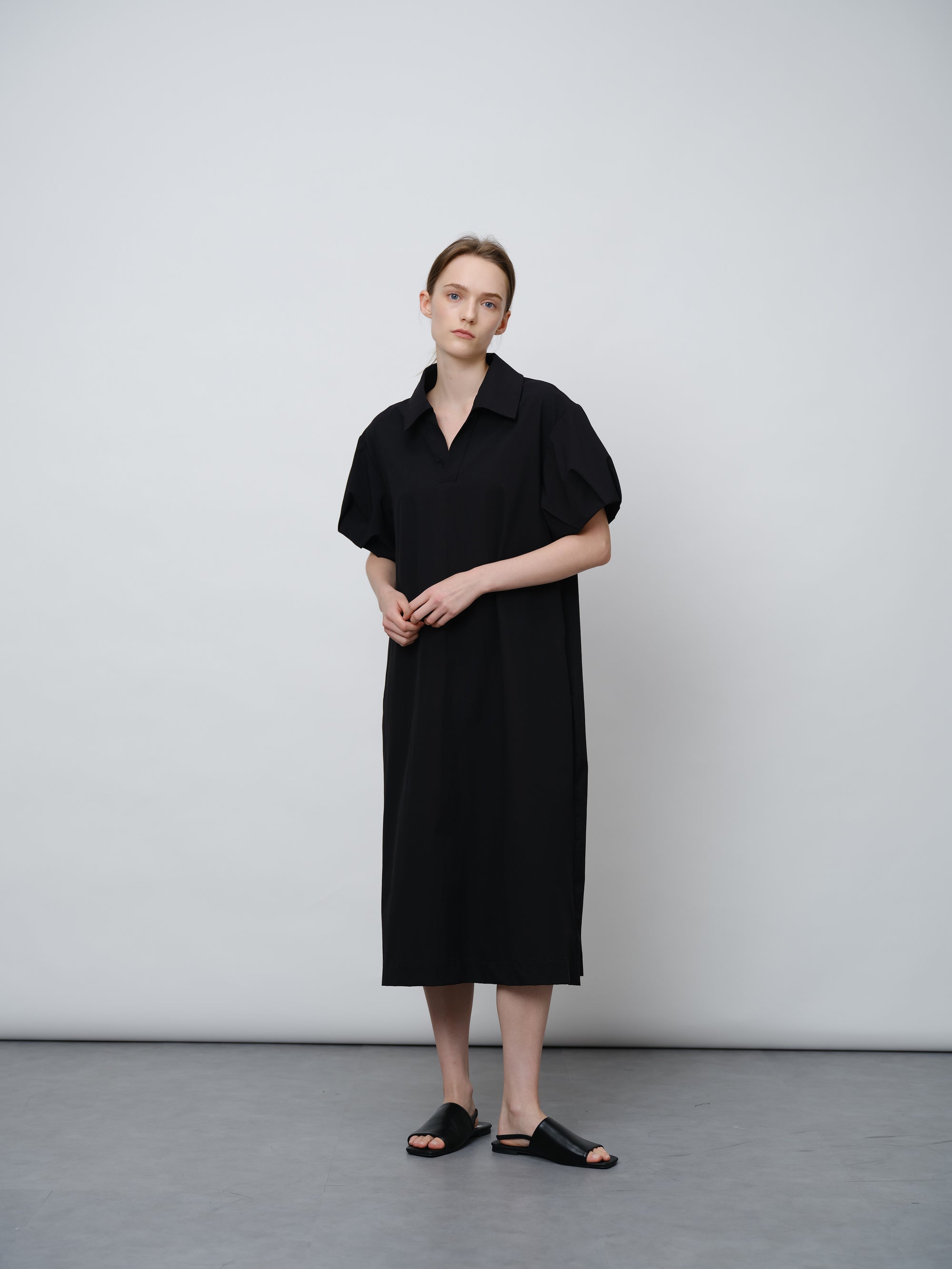 Short-Sleeve Collared Dress