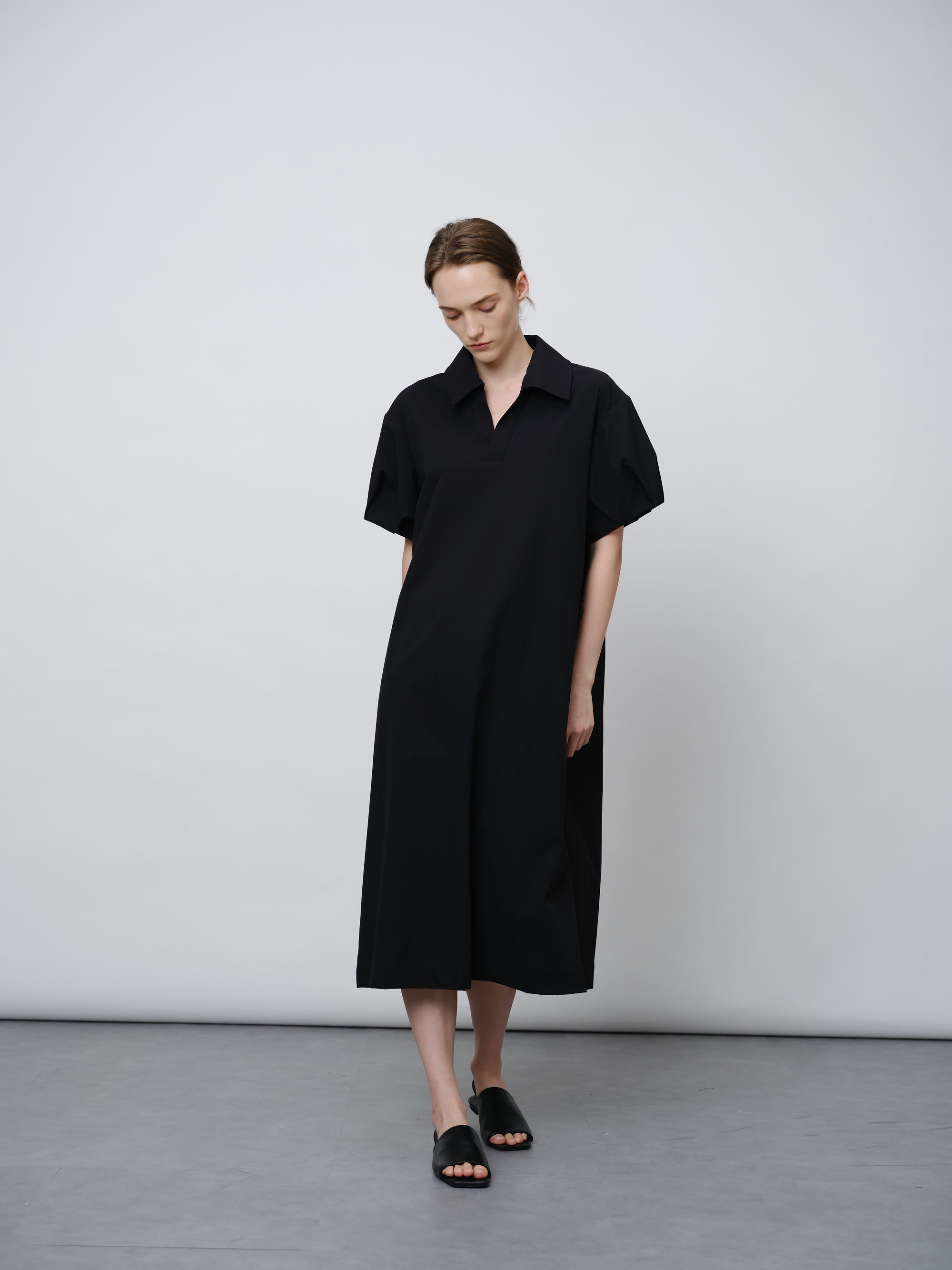Short-Sleeve Collared Dress