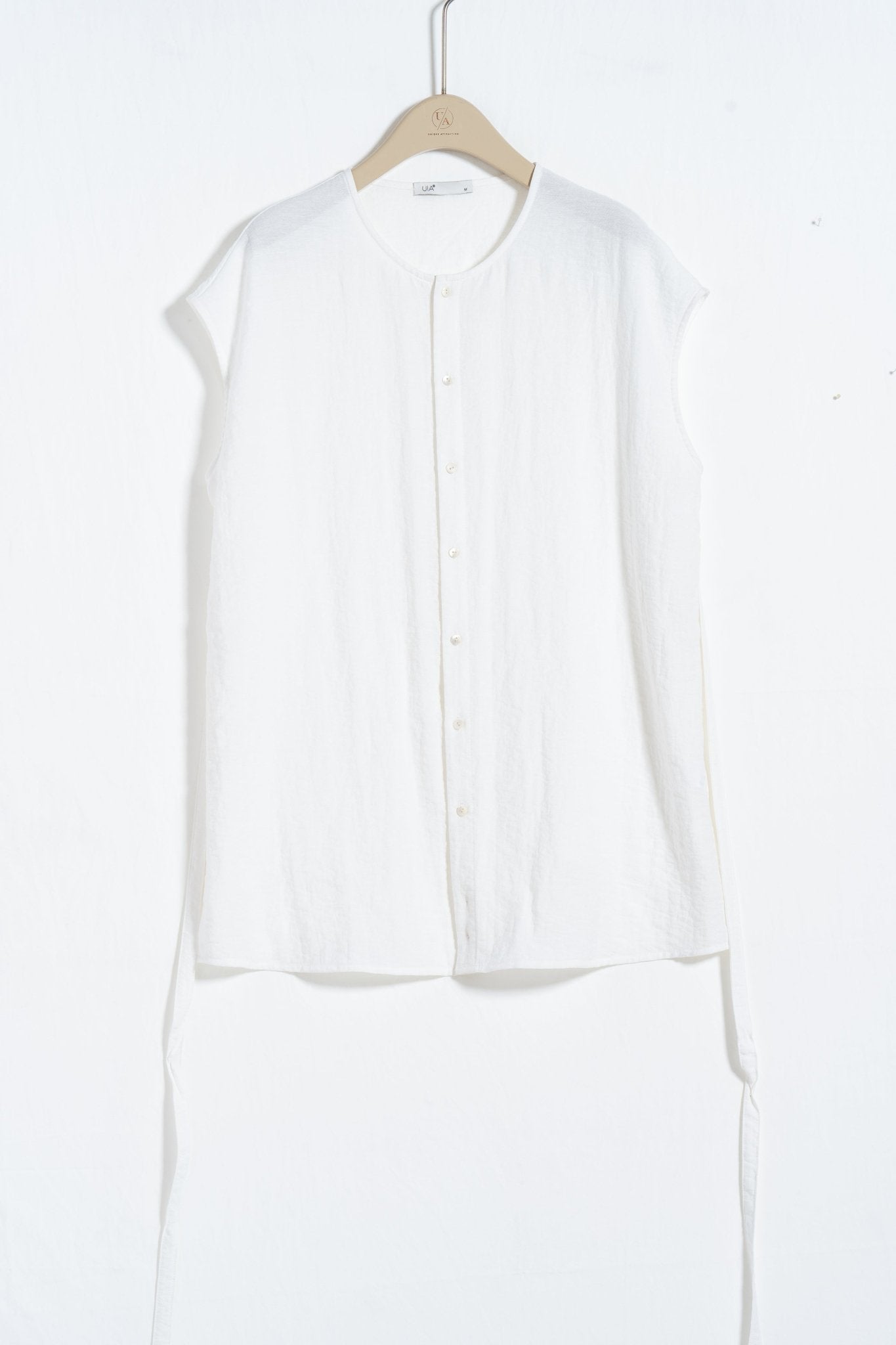 Adjustable Waist Linen Blouse - UNIQUE ATTRACTION