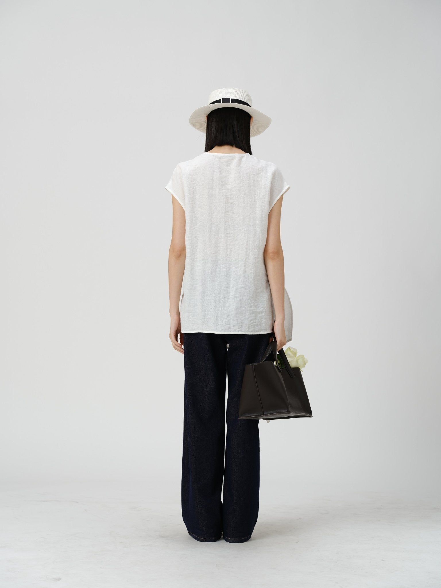 Adjustable Waist Linen Blouse - UNIQUE ATTRACTION
