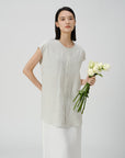 Adjustable Waist Linen Blouse - UNIQUE ATTRACTION