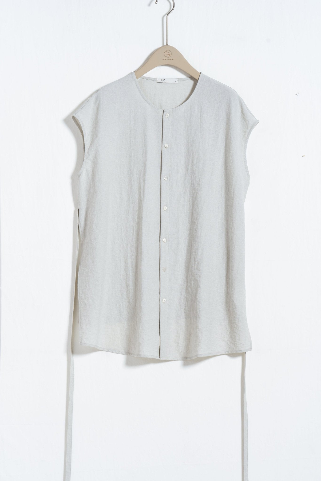 Adjustable Waist Linen Blouse - UNIQUE ATTRACTION