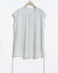 Adjustable Waist Linen Blouse - UNIQUE ATTRACTION