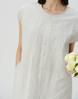 Adjustable Waist Linen Blouse - UNIQUE ATTRACTION