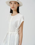 Adjustable Waist Linen Blouse - UNIQUE ATTRACTION