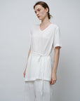 Asymmetrical Tie - Waist Tunic Shirt - UNIQUE ATTRACTION
