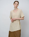 Asymmetrical Tie - Waist Tunic Shirt - UNIQUE ATTRACTION