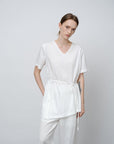 Asymmetrical Tie - Waist Tunic Shirt - UNIQUE ATTRACTION