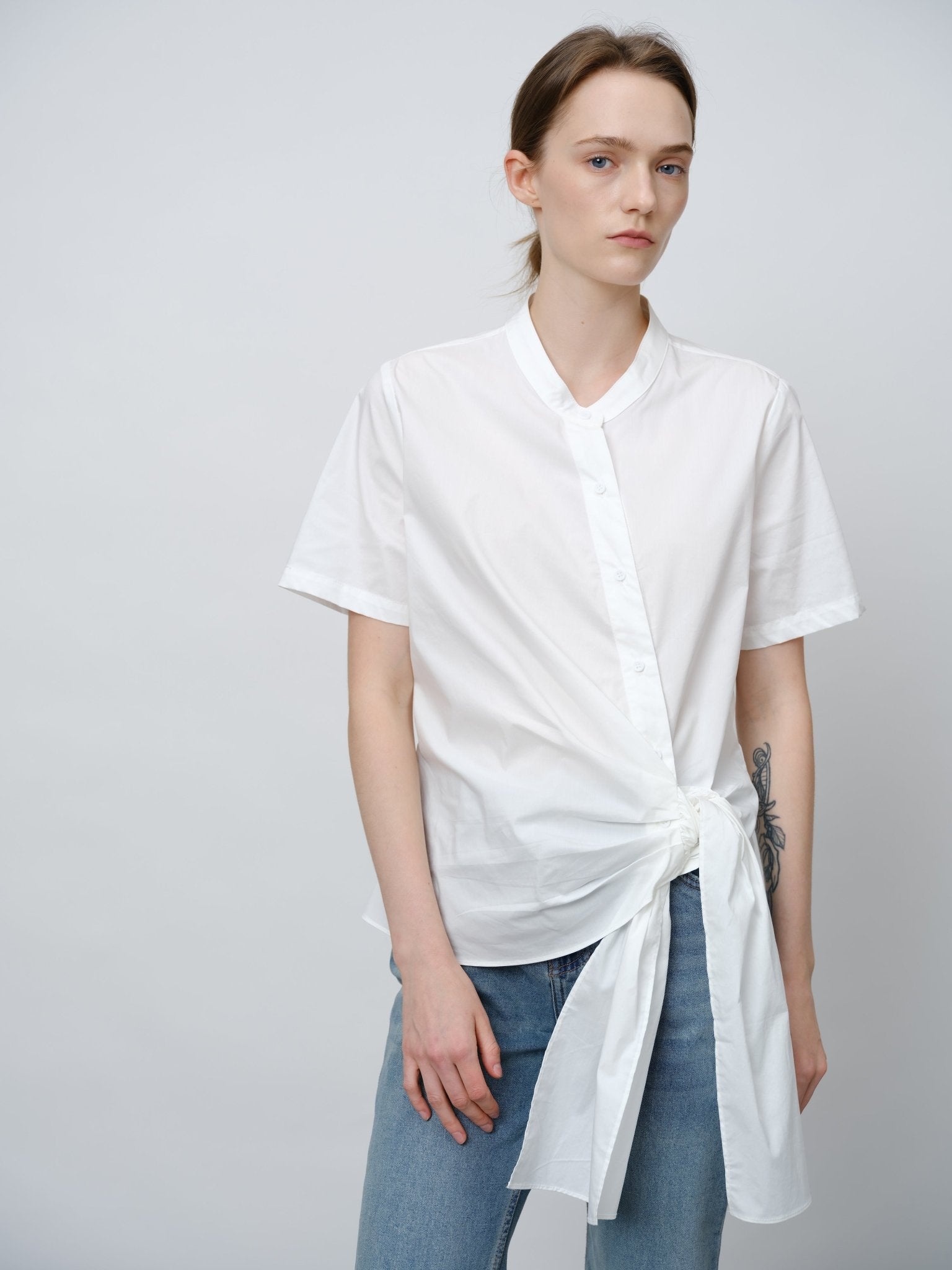 Asymmetry Wrap Shirt - UNIQUE ATTRACTION