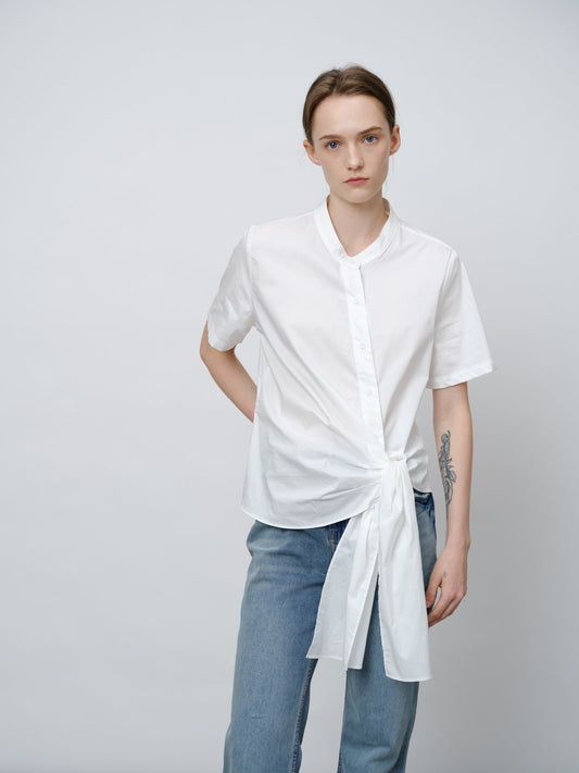 Asymmetry Wrap Shirt - UNIQUE ATTRACTION