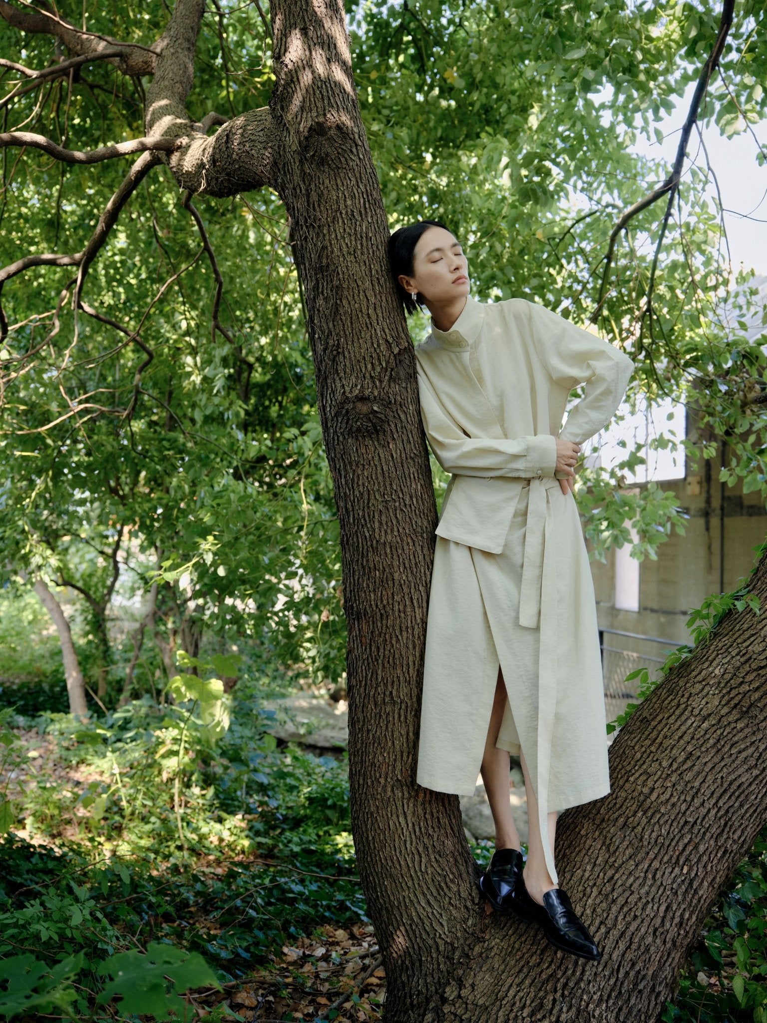 Belted Tencel Trench Dress - UNIQUE ATTRACTION