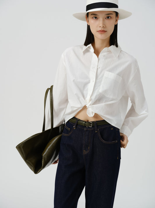 Crisp Drape Boxy Shirt - UNIQUE ATTRACTION