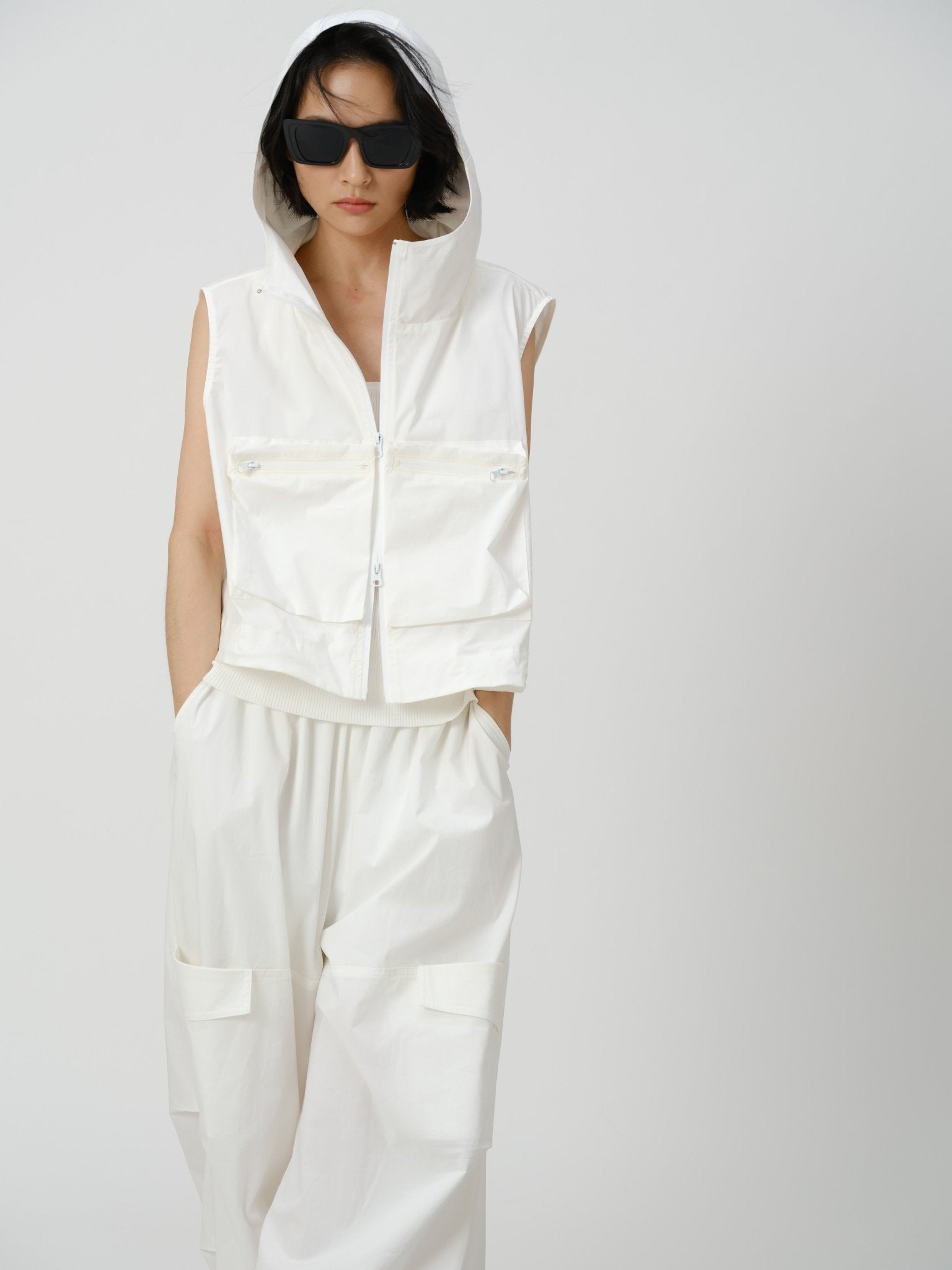 Cropped Utility Vest - UNIQUE ATTRACTION