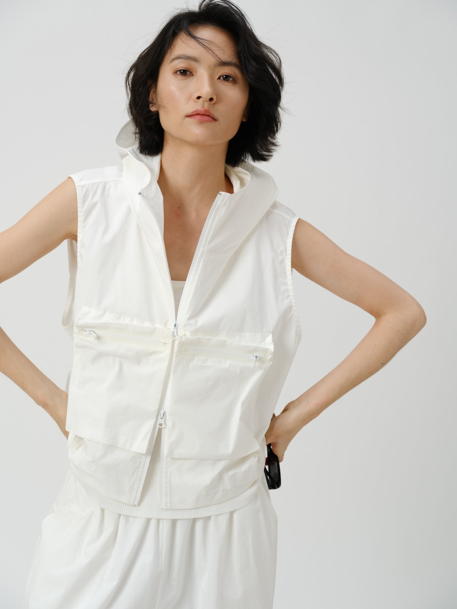 Cropped Utility Vest - UNIQUE ATTRACTION